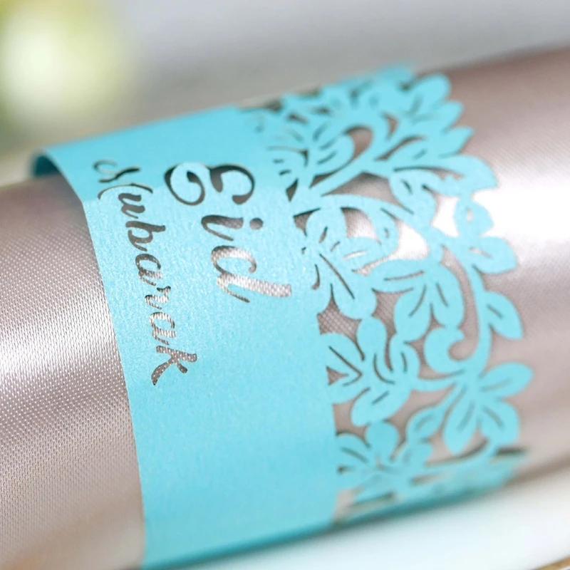 

100pcs Ramadan Decoration Napkin Holder Hollow Paper Ring Eid Mubarak Muslim