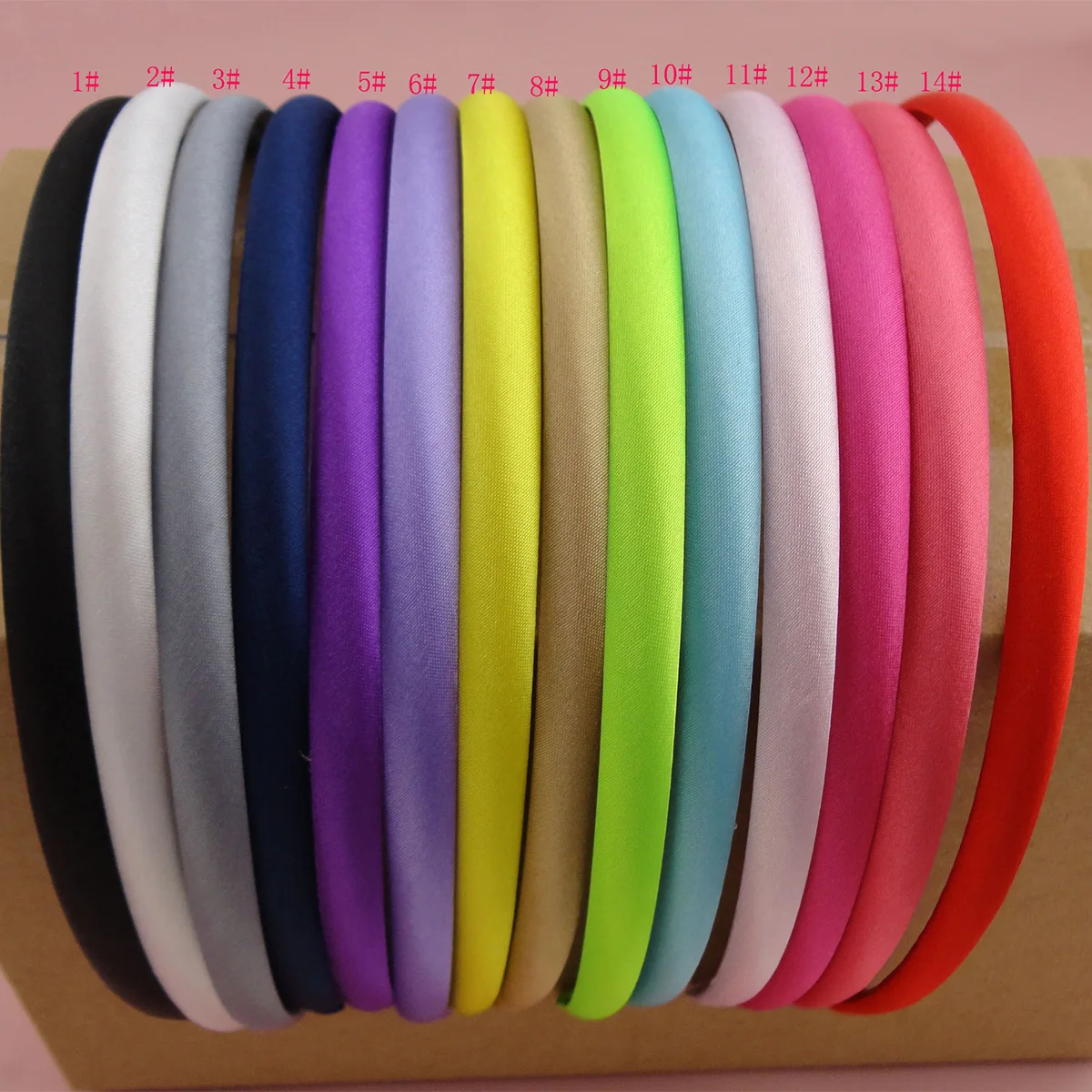 

20PCS 10mm Satin Fabric full covered Plain Plastic Hair Headbands Base Hairbands Hair Hoops for DIY kids Hair Accessories