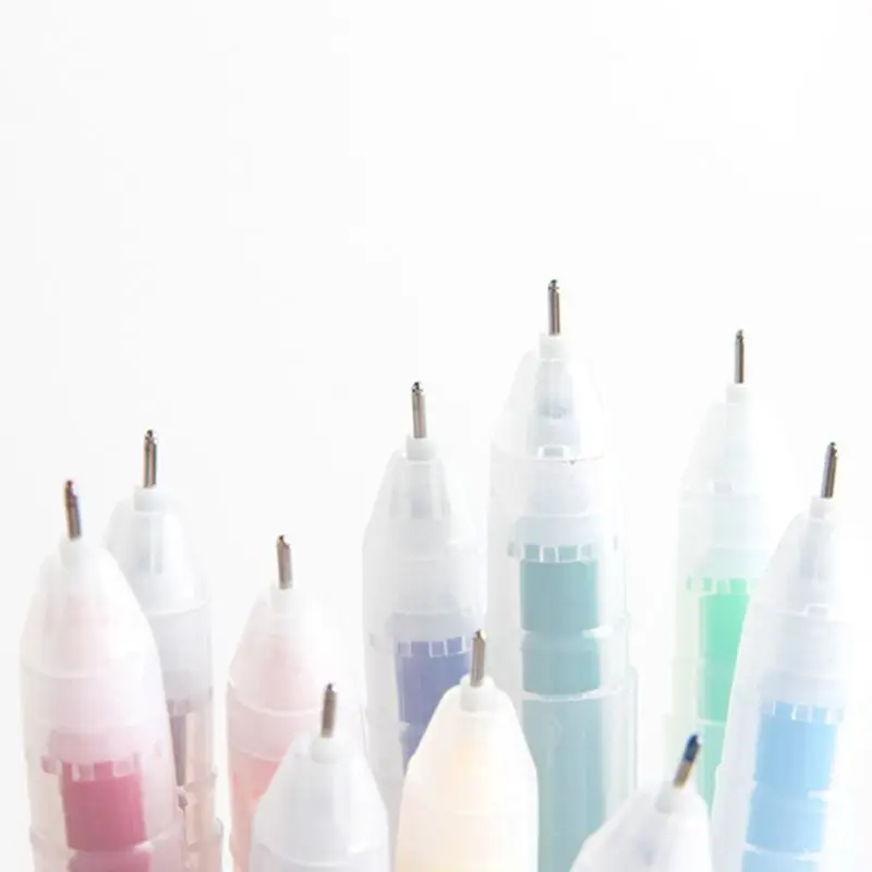 

6/12 Colors Gel Pen Ballpoint 0.5mm Ink Plastic Neutral Maker Pens Stationery