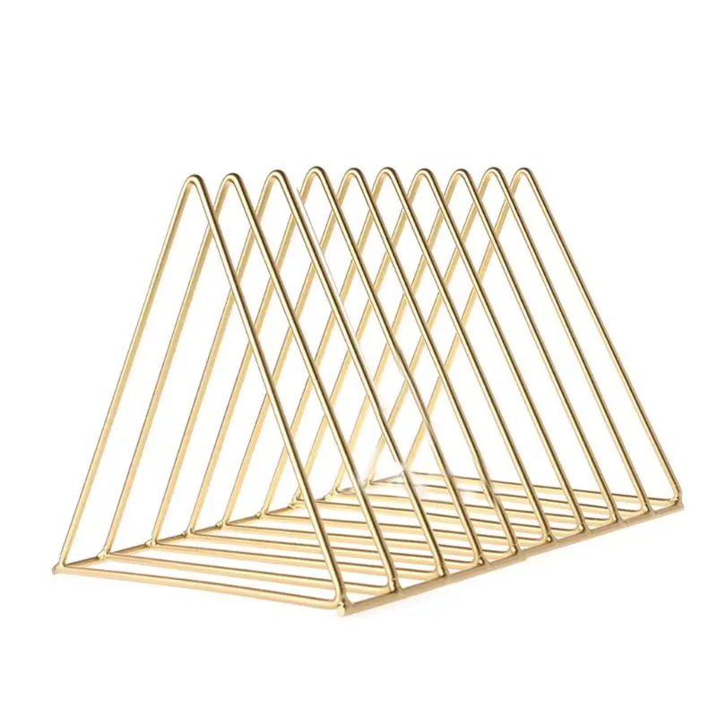 

Iron LP Record Rack Triangle Book Magzine Holder Desk Record Storage Organizer