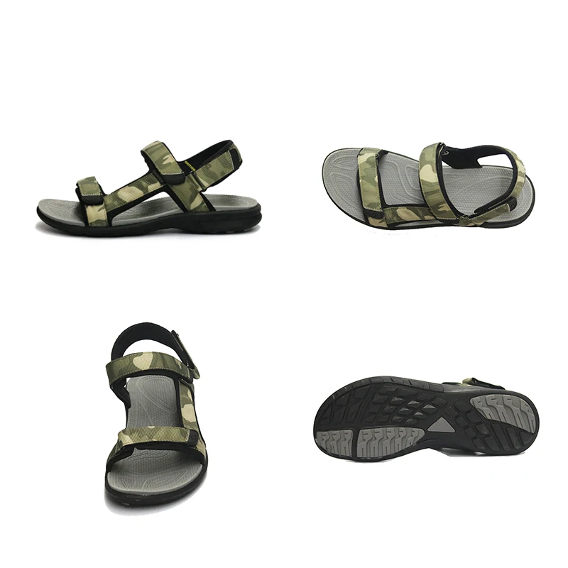 Сандалии GRITION мужские из натуральной кожи уличные босоножки на плоской резиновой