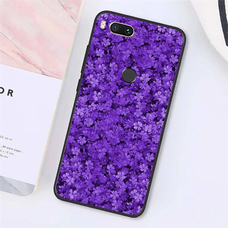 

Flower Leaves infinity on purple Phone Case For Xiaomi Redmi note 7 8 9 t max3 s 10 pro lite cover funda coque shell