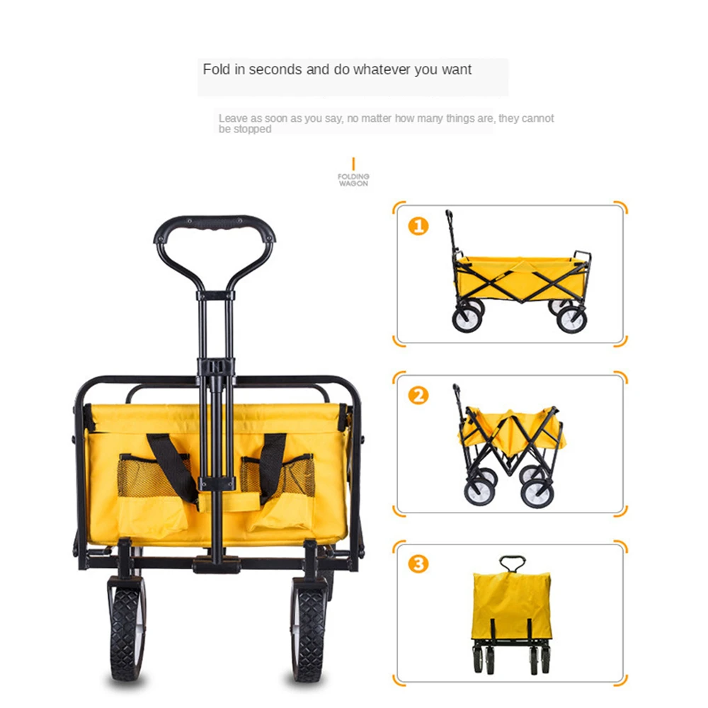 B LIFE Складная коляска лёгкая с Wagon 4 колесный складной Портативный садовые тележки
