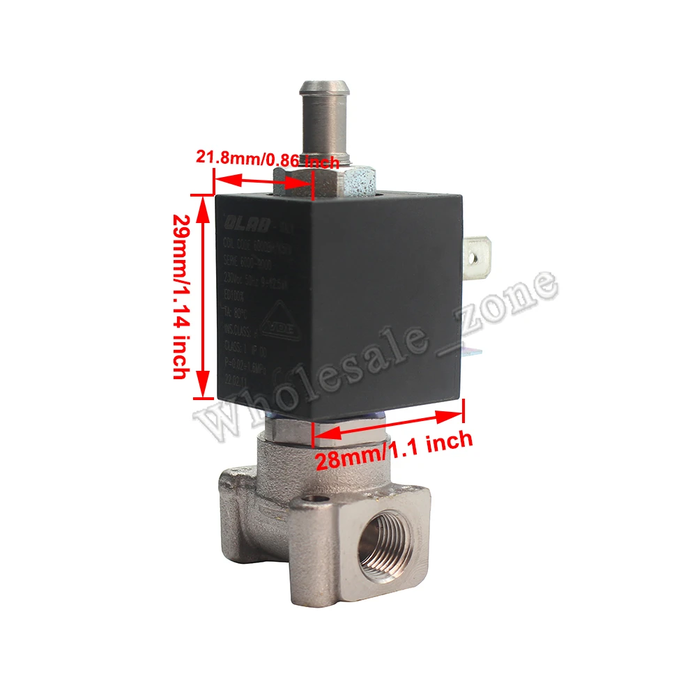 OLAB Италия Серия 6000-9000 AC 230V N/O G1/8' латунные кофейники паровой воздух вода 2 положения 2 способ электромагнитный клапан