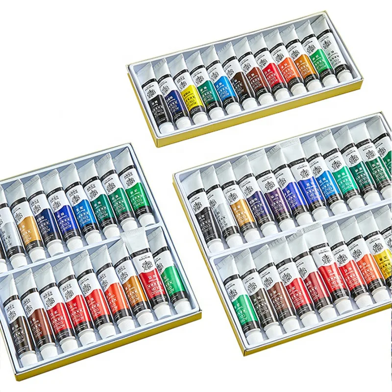 

Acrylic Paint Set 24 Colours 12ml, Non Toxic Non Fading, Rich Pigment for Kids, Adults, Beginner & Professional Artists