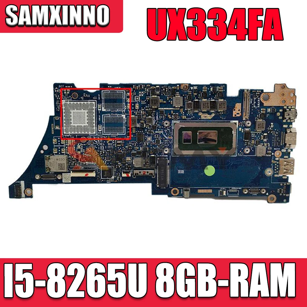 

Akemy UX334FA Laptop motherboard for ASUS ZenBook 13 UX334FL UX434FAC UX334F original mainboard With I5-8265U 8GB /RAM