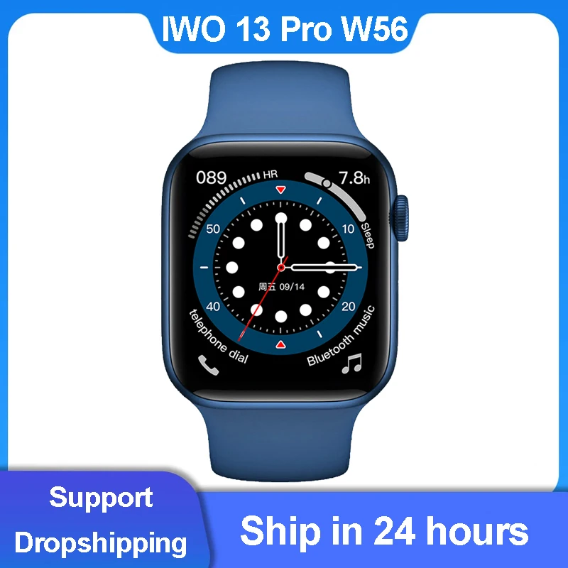 

New 2020 IWO 13 PRO W56 Smart Watch 44MM/40MM Series 6 1.75'' Display Wireless Charger Heart Rate ECG IP68 Waterproof Smartwatch