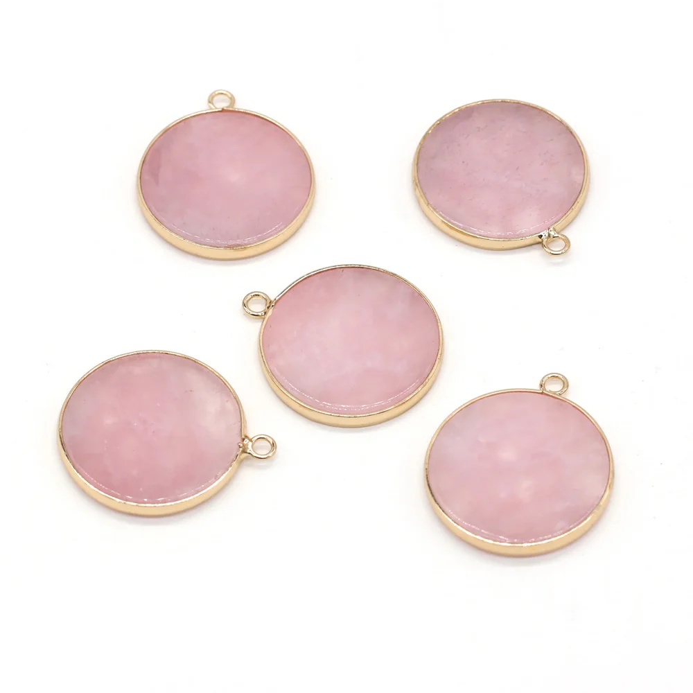 

New Trendy Natural Stone Pendant Rose Quartzs Charms Pink Crystal Pendants for Jewelry Making DIY Necklace Accessories