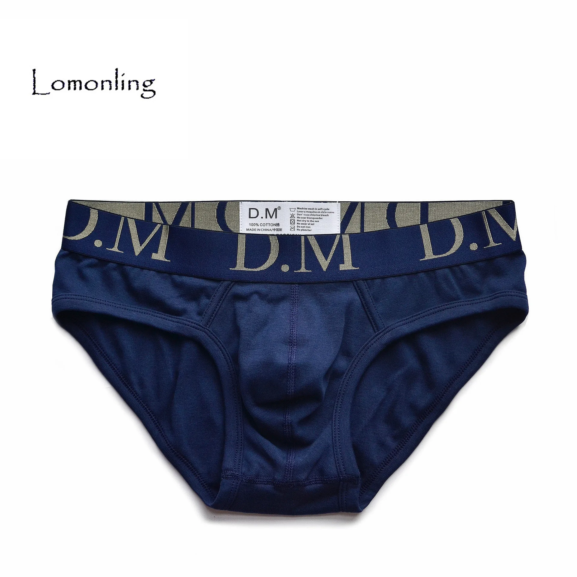 Lomonling Мужское нижнее белье трусы с заниженной талией сексуальное однотонное