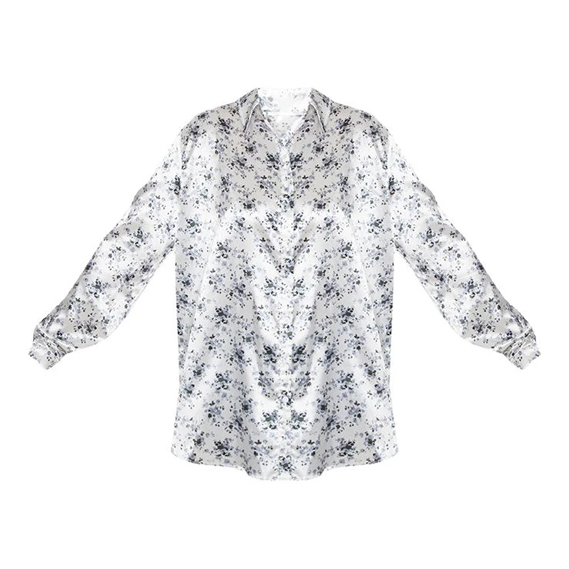 Kissmilk Spring New Fashion And Sexy Turn-down Collar Patterned Show Thin Rural Wind Large Size Soft Long Sleeve Shirt Women