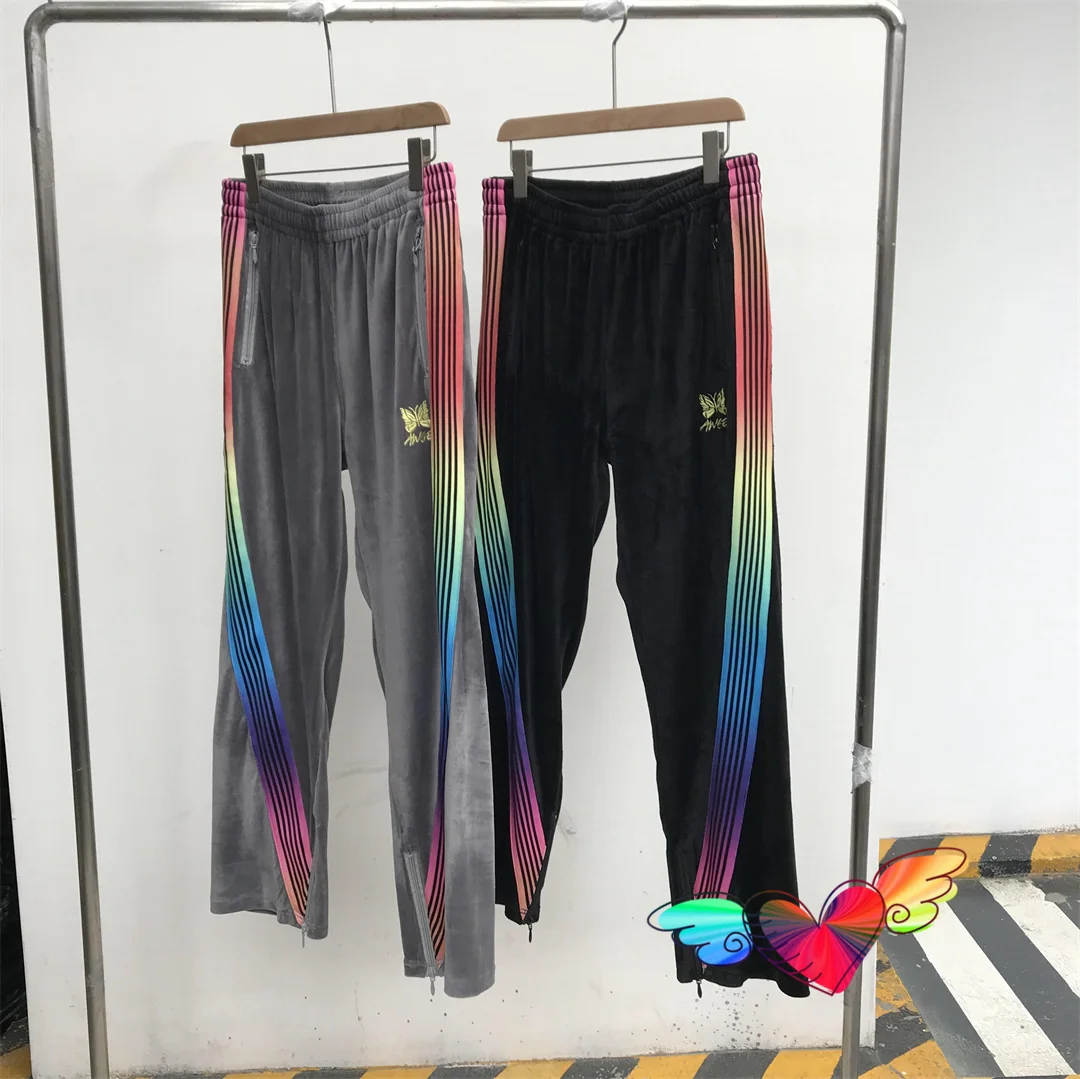 

Брюки мужские/женские бархатные с вышивкой «бабочка»