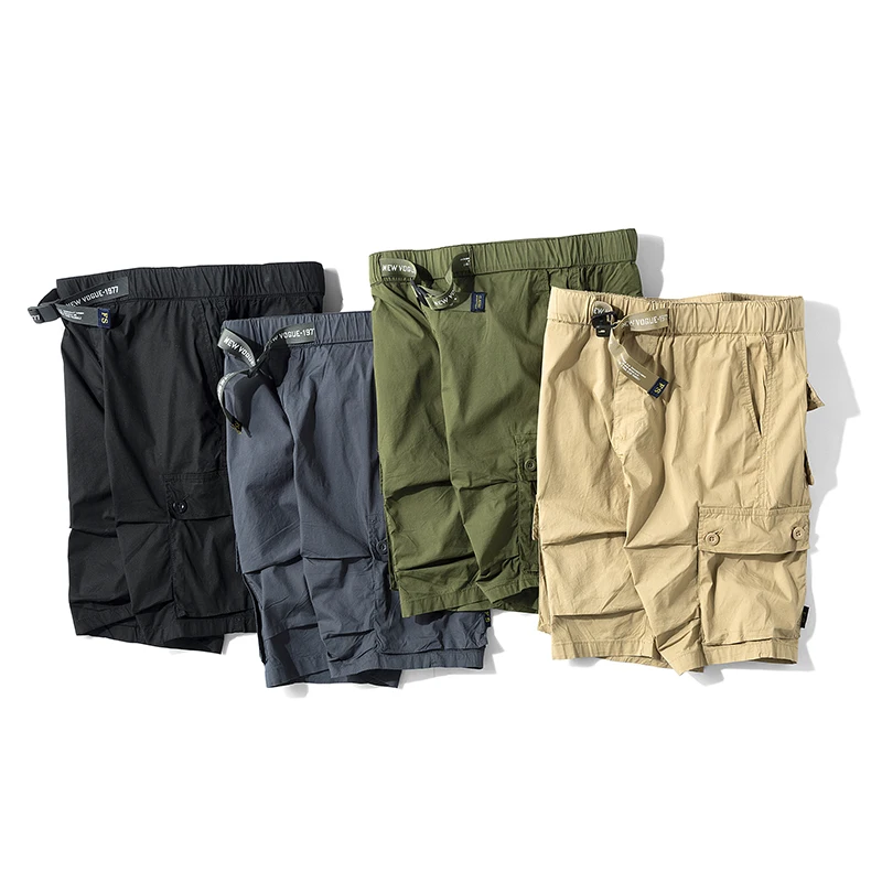 

HENCHIRY Cotton Solid Casuales Male Shorts Summer Men Cargo Sweatpants Homme Casual Trousers Hombres Pantalones Cortos