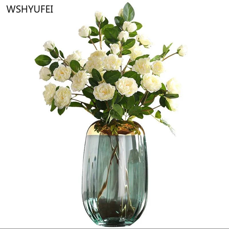 Светильник лая Роскошная золотая боковая стеклянная гидропонная ваза для дома