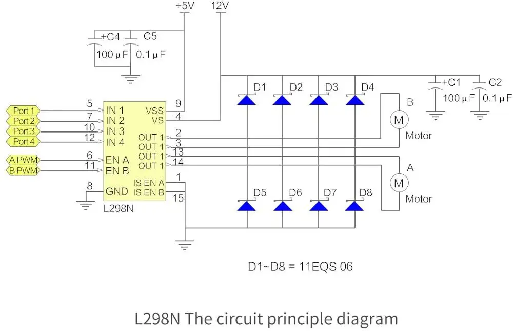 Плата контроллера привода двигателя L298N двойной H-мост Драйвер шагового