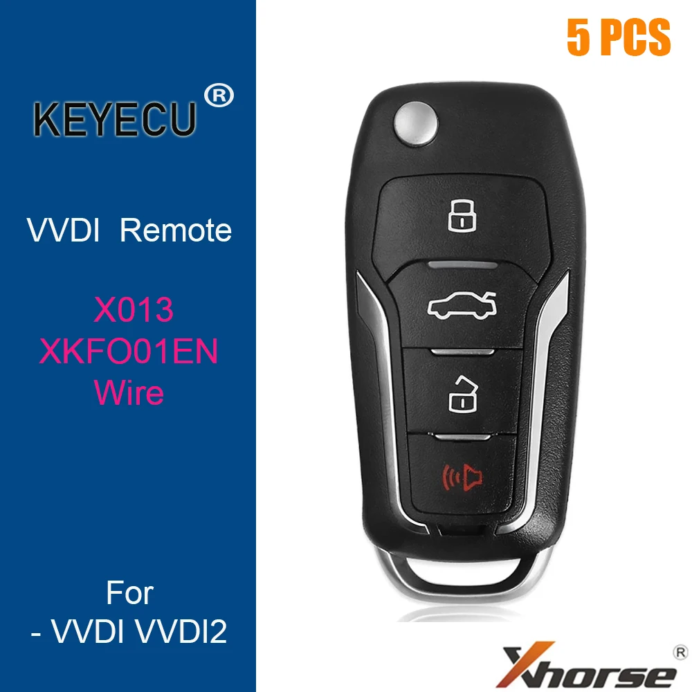 KEYECU 5 шт. XHORSE английская версия XKFO01EN для Ford Style Wire универсальный дистанционный