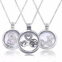 floating locket large necklace with petites 925 sterling silver jewelry elegant necklace for woman fashion jewelry