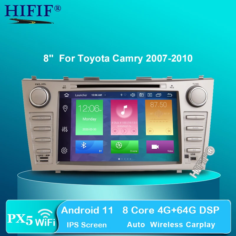 8 &quotHD IPS 2 Din автомобильный DVD плеер GPS навигация авто радио для Toyota Camry 2007 2008 2009 2010 2011