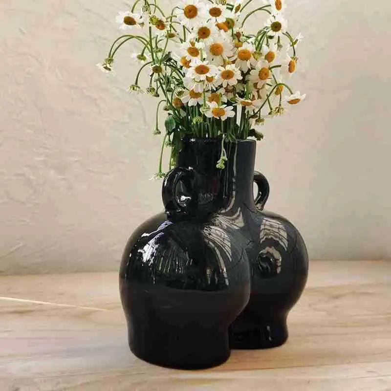 

1 Pcs Creative Nordic Ceramic Simulation Body Art Dried Decoration Plant Decoration Flower Ornaments Arrangement Home Vase U4F1