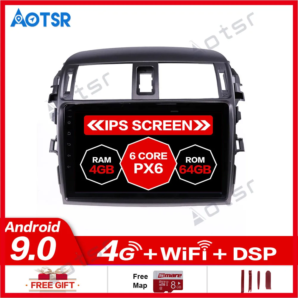 

Android 10.0 Car Radio player GPS Navigation Headunit For Toyota Corolla 2006 - 2013 DVD Player Multimedia Stereo Audio WIFI