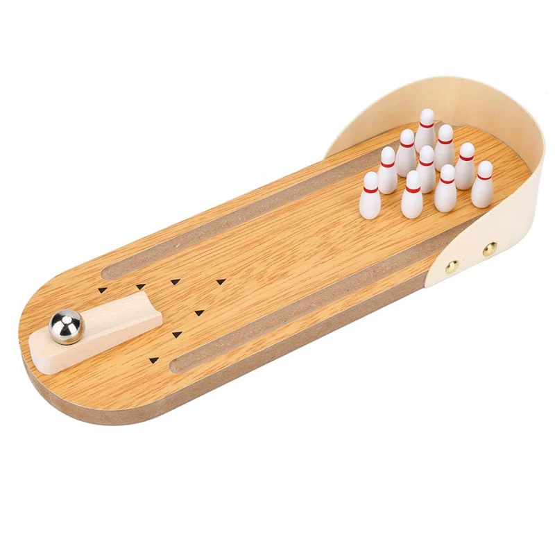 

Mini Children Bowling Toy Mini Desktop Wooden Bowling Ball Board Game Toy Adult Table Grounder Toys For Children