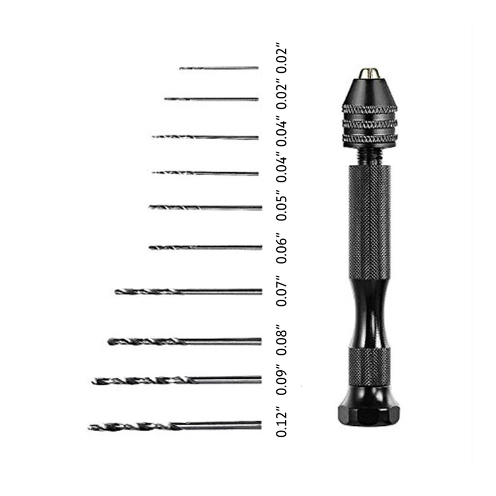 

11Pcs Hand Drill Jewelry Craft Hand Manual Drill Chuck Tools Mini Portable Hand Twist Drill Bit Home Hand Drill Repair Tools Set