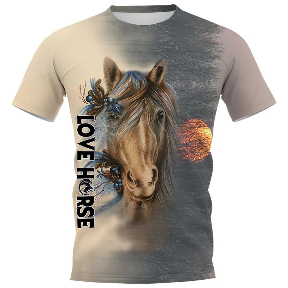 

Летняя мужская футболка CLOOCL с 3D принтом Love Horse Hunting, повседневные футболки в стиле Харадзюку, футболки с коротким рукавом, топы унисекс, Пряма...