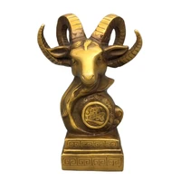 collection chinese high quality bronze sheep head statuehome feng shui art decoration metal wealth goat sculpture