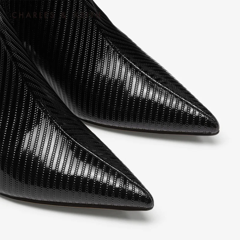 CHARLES＆KEITH Новинка 2020 CK1 91680062Женские ботинки на высоком каблуке Острый Носок
