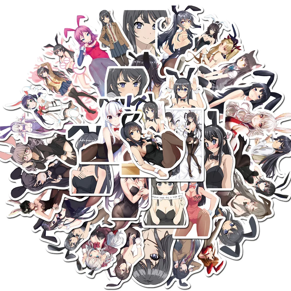 

10 / 30 / 50pcs Riman Two-dimensional Sexy Rabbit Girl Collection Graffiti Sticker Trunk Notebook Waterproof Sticker Wholesale