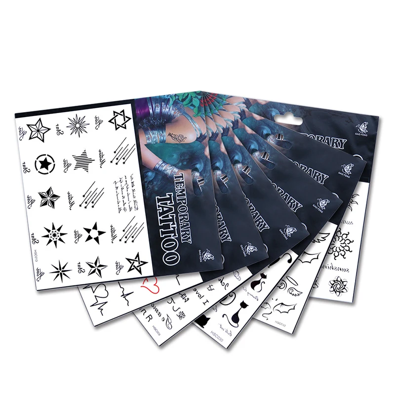 Модная обувь с цветочным узором и любые 5 шт./лот татуировки водонепроницаемый