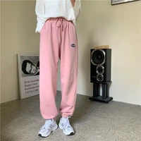 2021 new spring and autumn womens sports trousers solid color tie feet womens sports pants womens casual sports trousers
