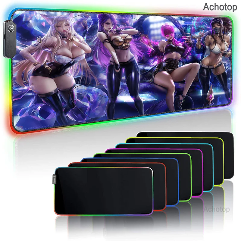 

League of Legends Kda Gaming Mouse Pad Computer Mat Esport Desk Pad Gaming Accessories Mousepad Rgb Led Mouse Game Pc Mats Mice