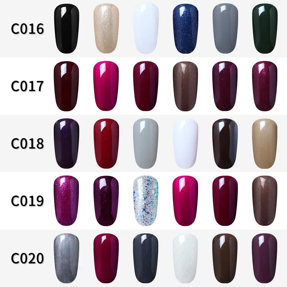 Elite99 6 pieces/lot Pure Color Gel Nail Polish Semi Permanent Enamel Lacquer Varnish With Gift Box Art Manicure | Красота и здоровье