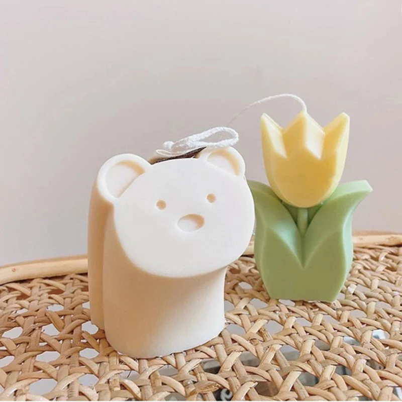 

Diy Candle Silicone Mold Cute Tulip Flower Shape Decorative Candle Making Korean Style Home Decor