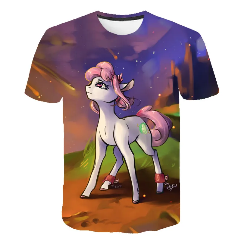 

New Arrival Hot Sale Boys 3D Unicorn T shirts Cute Lovely Tops T Shirt For Kids Girls Clothes Summer Chirldren's Clothing 4-14T