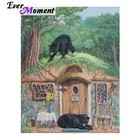 Алмазная живопись с изображением медведя и леса, ASF1888