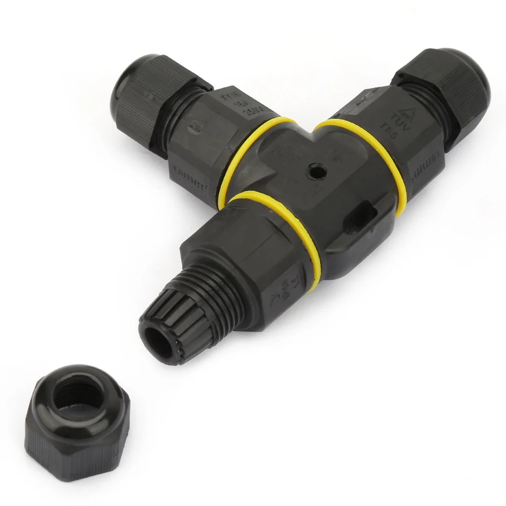 Водонепроницаемый Т образный Кабельный соединитель IP68 3 контактный