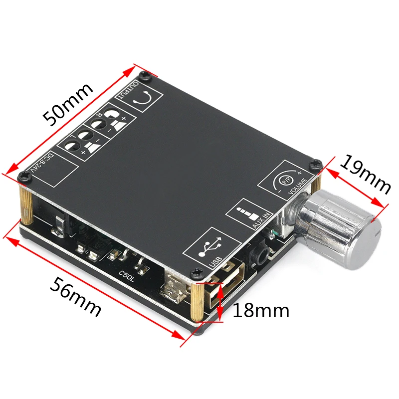 

XY-C50L MINI Bluetooth 5.0 Wireless Audio Digital Power amplifier Stereo board 50Wx2 Bluetooth Amp Amplificador 3.5MM USB APP