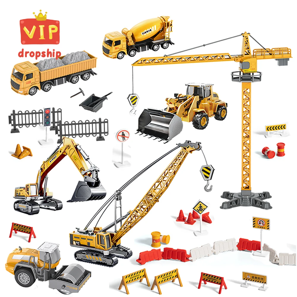 Игрушечная модель автомобиля из сплава бульдозер кран самосвал городской