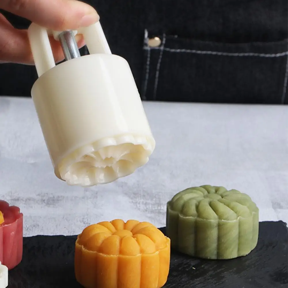 6 стилей форма для лунного торта в форме цветка ручное давление помадка луна