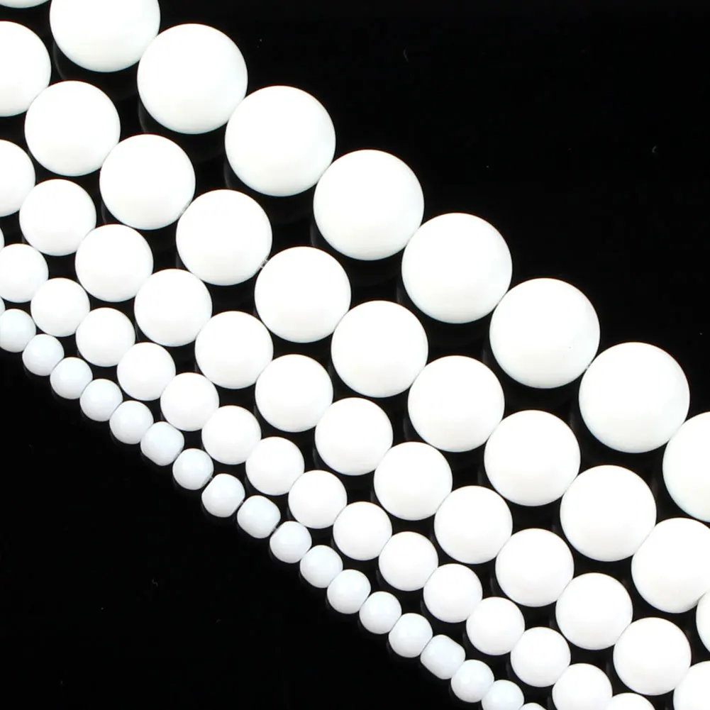 Бусины из гладкого белого фарфора нефрит натуральный камень для