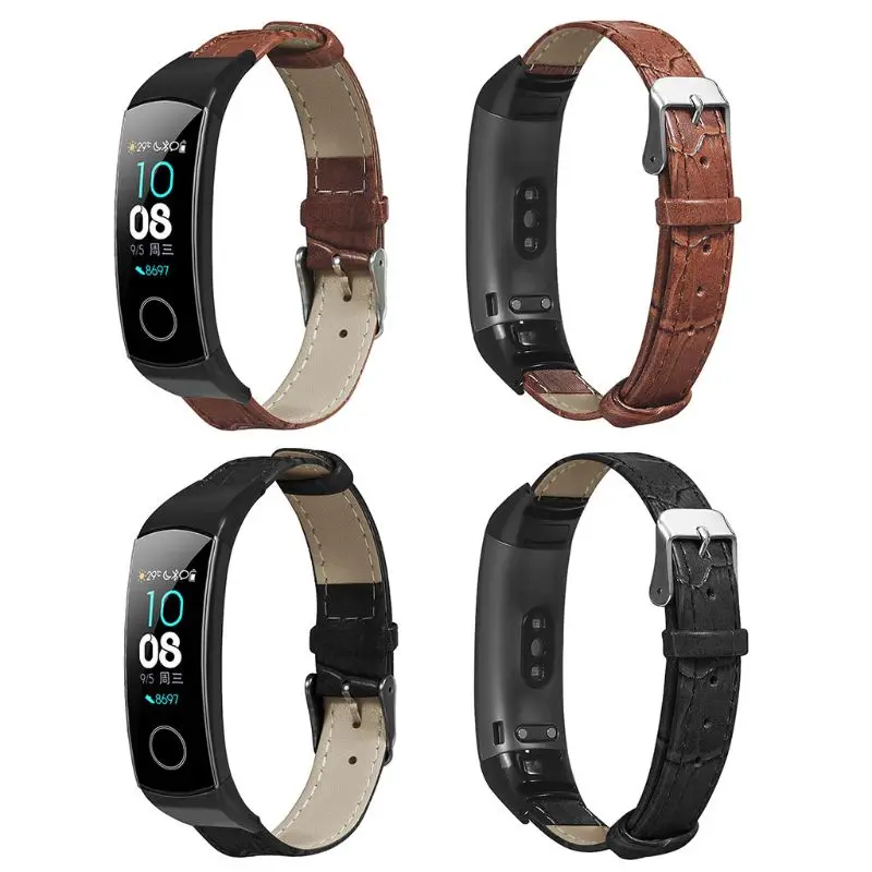 

New Replacement Wear-resistant Leather Wrist Watch Band Strap for Huawei Honor Band 5/4 Bracelet Accessories qyh