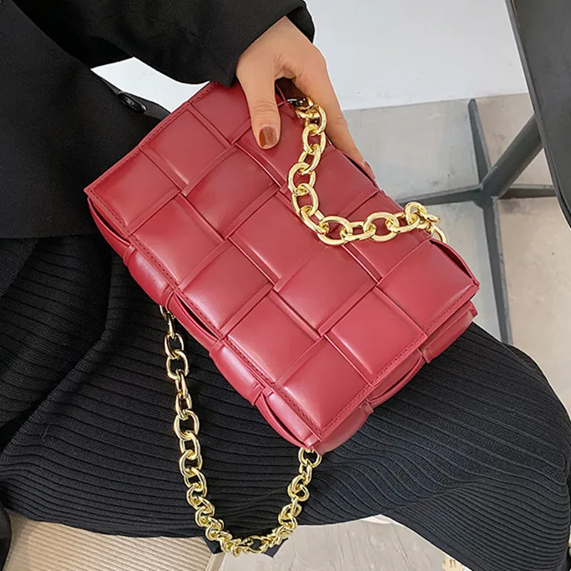 

Плетеная Сумка через плечо с клапаном, новинка 2020, модная Высококачественная дизайнерская женская сумка из искусственной кожи, сумка-тоут н...