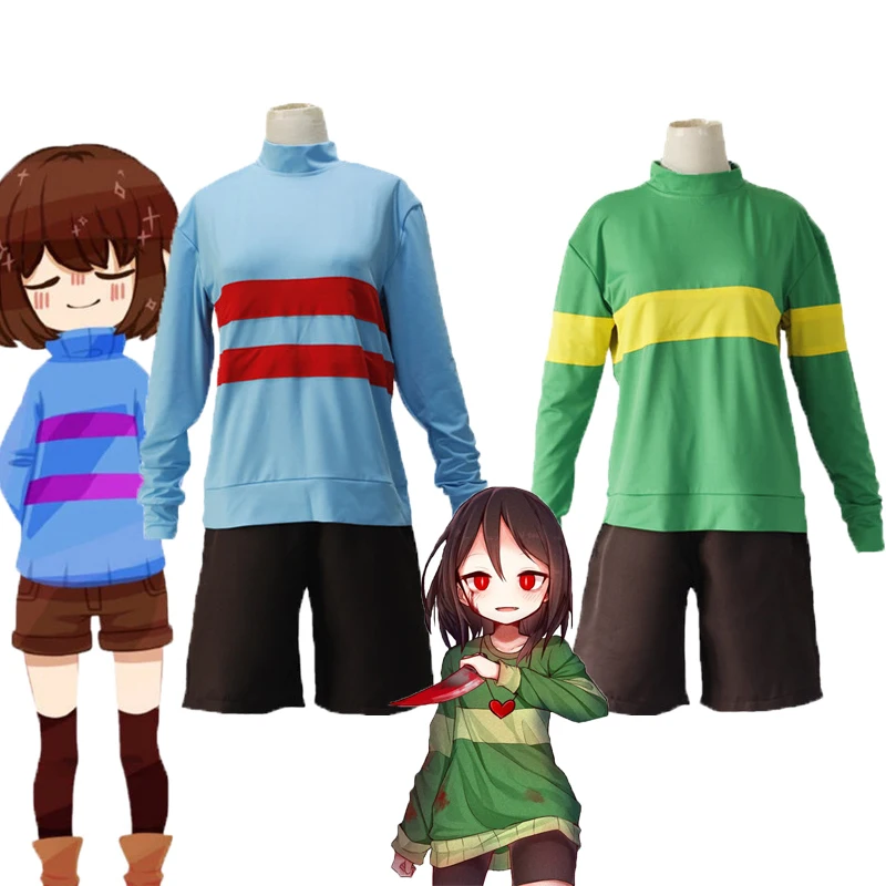 Костюм для косплея унисекс Аниме игра Undertale шара фриск свитшот с высоким