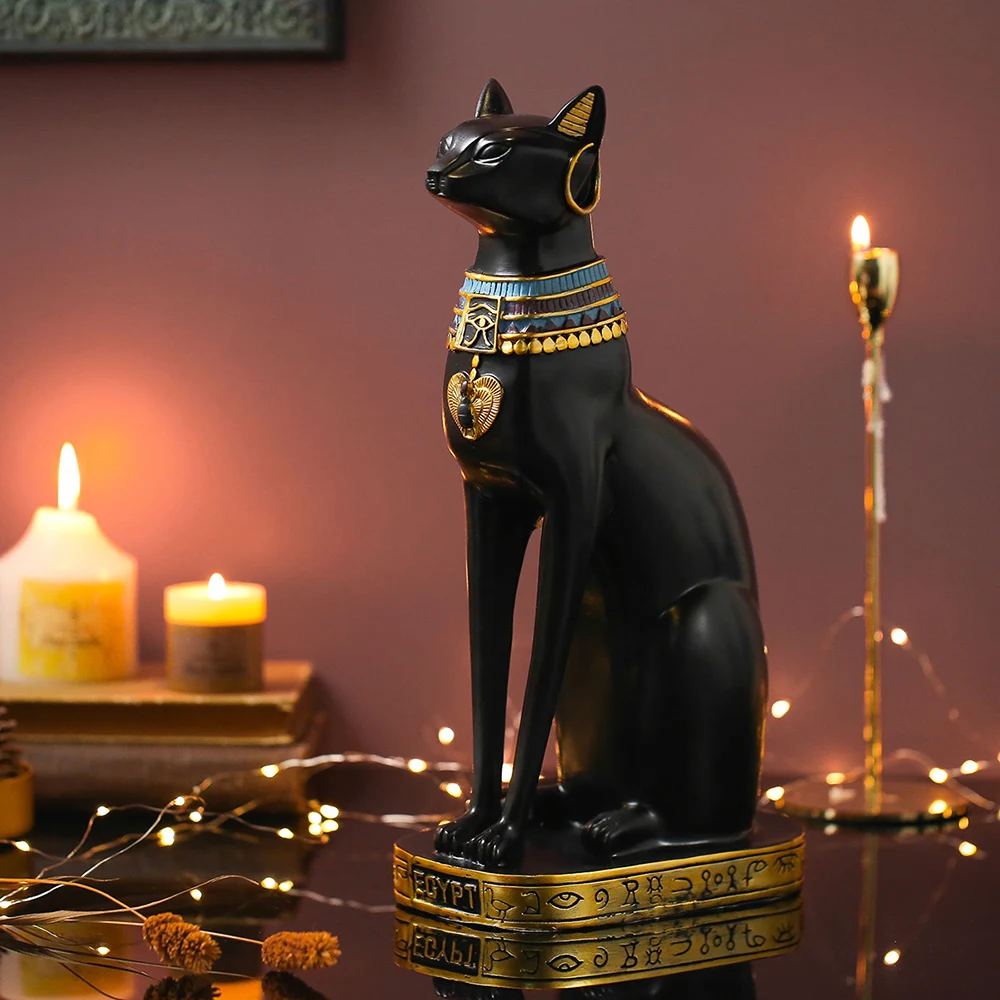 

Statues for Decoration Abstract Sculpture Home Decoration Accessories African Decor Home Resin Egyptian Decor Cat Furnishings