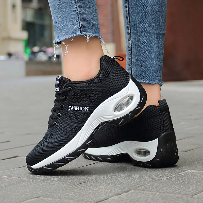 

2021 Women Platform Shoes Breathable Lightweight Sneakers for Cushion Woman Fashion Female Casual Tenis Zapatillas Mujer