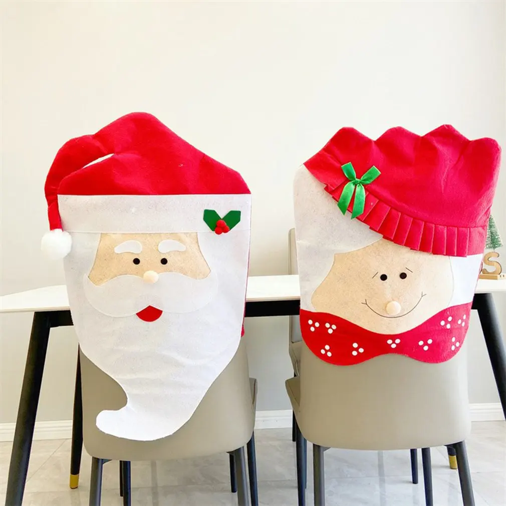 Christmas Ornaments Husband And Wife Dining Chair Cover Supplies For Xmas New Year Party Decor | Дом и сад
