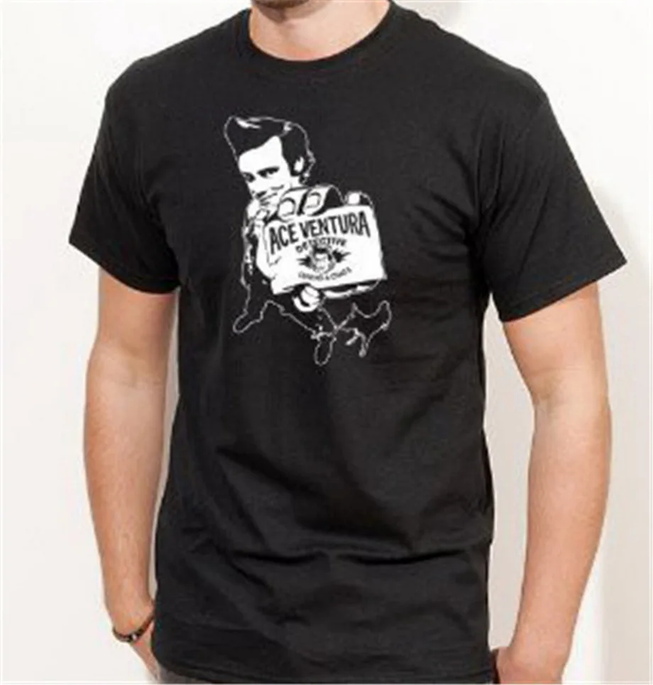Полная футболка Ace Ventura Ein Tierischer Detektiv Jim Carrey Shirt Schwarz E173 Новая модная мужская