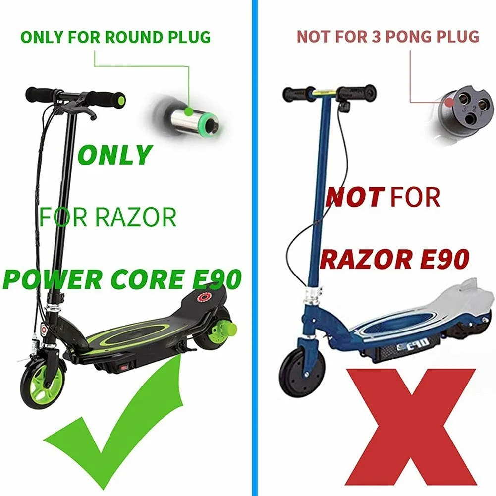 

12V 1A Battery Charger Adapter Is Suitable For Razor Power Core E90, EPunk, XLR8R, Electric Scooter Balance Car Charger