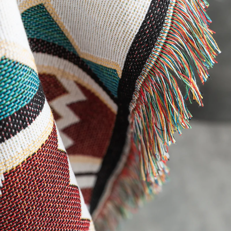 Вязаное хлопчатобумажное полотенце шаль для офиса отдыха одеяла с